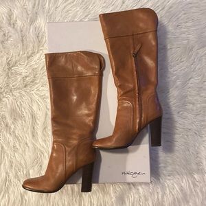 Camel color leather boot
